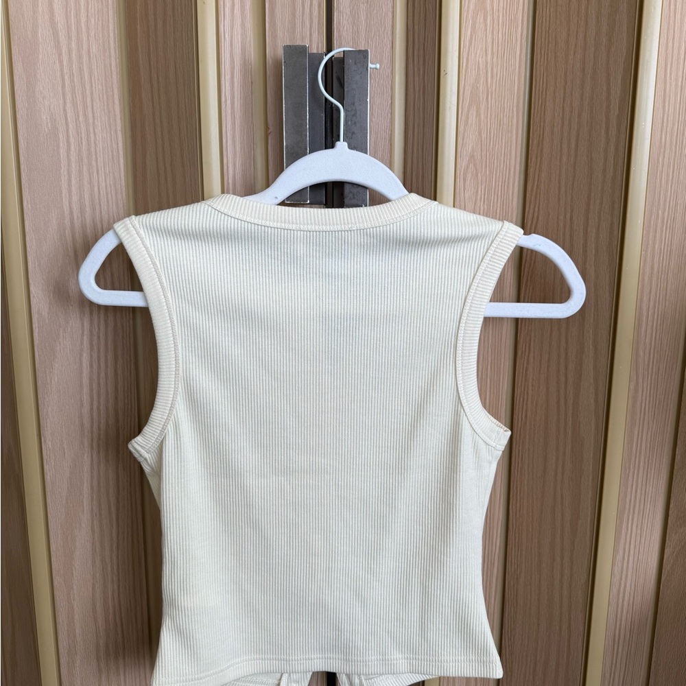 Peppermayo Yellow Ribbed Button-Up Top - Picture 3 of 3